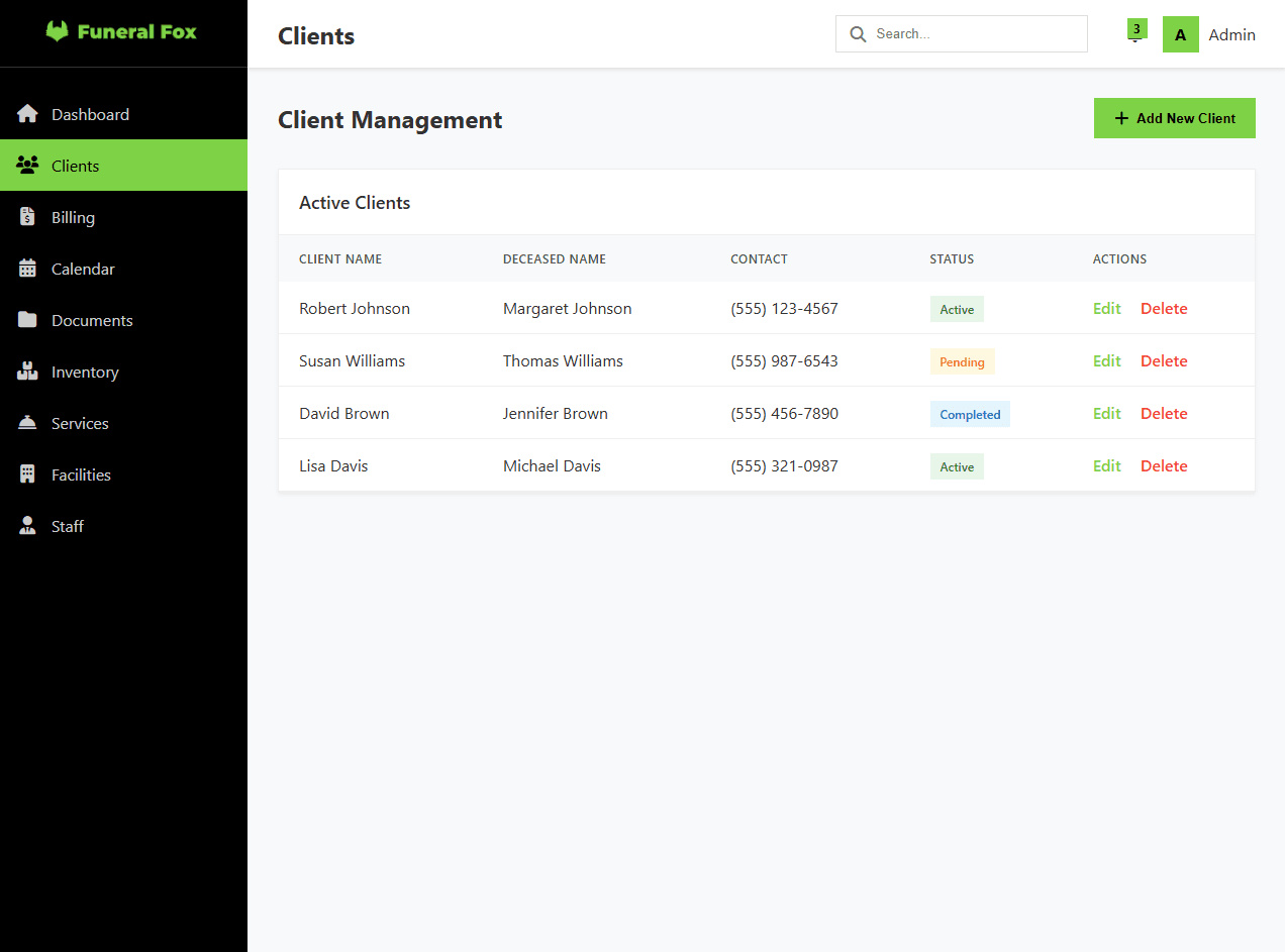 Clients Management